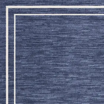 4' X 6' Navy Blue And Ivory Indoor Outdoor Area Rug