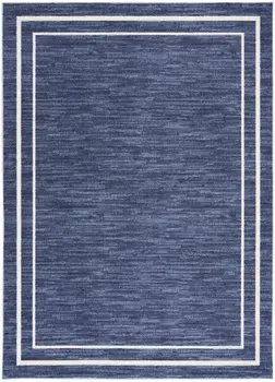 6' X 9' Navy Blue And Ivory Indoor Outdoor Area Rug