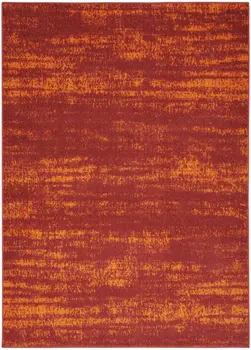 5' X 7' Red And Orange Abstract Indoor Outdoor Area Rug