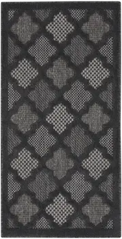 3' X 5' Charcoal And Black Trellis Indoor Outdoor Area Rug