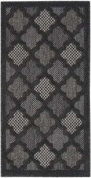3' X 5' Charcoal And Black Trellis Indoor Outdoor Area Rug