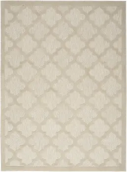 4' X 6' Cream And Beige Trellis Indoor Outdoor Area Rug