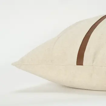 20" Ivory and Brown Cotton Blend
