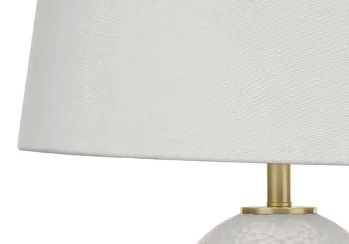 26" Gold and White Ceramic Urn Table Lamp With Cream Empire Shade