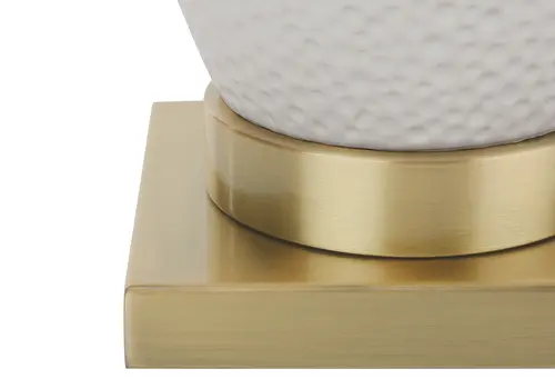 26" Gold and White Ceramic Urn Table Lamp With Cream Empire Shade