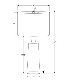 28" Black and Gold Metal Cylinder Table Lamp With Beige Drum Shade