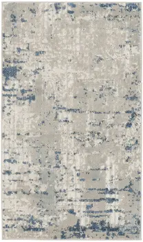 2' X 4' Gray and Ivory Abstract Power Loom Area Rug