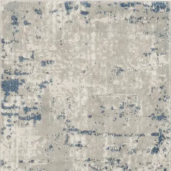 2' X 4' Gray and Ivory Abstract Power Loom Area Rug