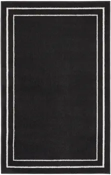 3' X 5' Black And Ivory Indoor Outdoor Area Rug