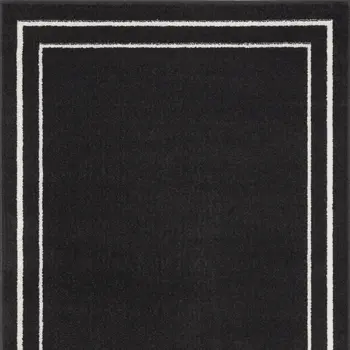 3' X 5' Black And Ivory Indoor Outdoor Area Rug