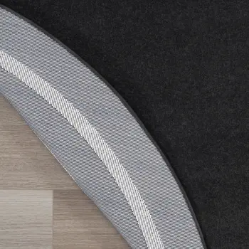4' Black And Ivory Round Indoor Outdoor Area Rug