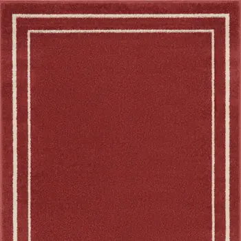 2' X 4' Red And Ivory Indoor Outdoor Area Rug