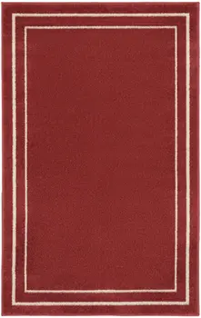 3' X 5' Red And Ivory Indoor Outdoor Area Rug