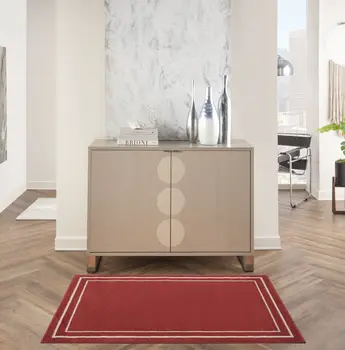 3' X 5' Red And Ivory Indoor Outdoor Area Rug