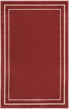 3' X 5' Red And Ivory Indoor Outdoor Area Rug