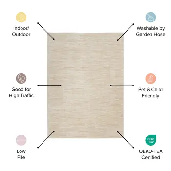 5' Red And Ivory Square Indoor Outdoor Area Rug