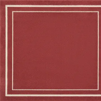 5' Red And Ivory Square Indoor Outdoor Area Rug