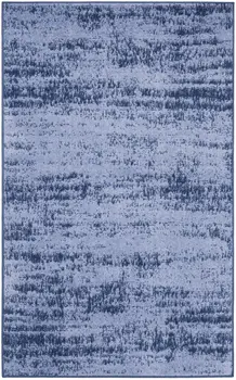 2' X 4' Denim Blue And Navy Blue Abstract Indoor Outdoor Area Rug