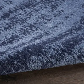 2' X 4' Denim Blue And Navy Blue Abstract Indoor Outdoor Area Rug