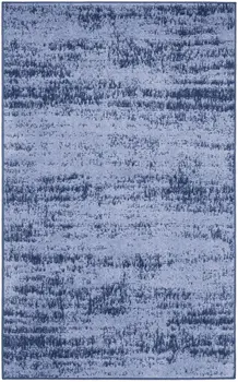 2' X 4' Denim Blue And Navy Blue Abstract Indoor Outdoor Area Rug
