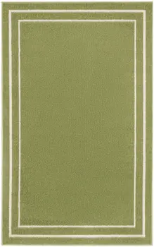 2' X 4' Green And Ivory Indoor Outdoor Area Rug