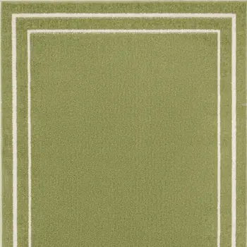 3' X 5' Green And Ivory Indoor Outdoor Area Rug