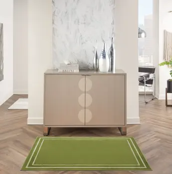 3' X 5' Green And Ivory Indoor Outdoor Area Rug