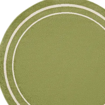 4' Green And Ivory Round Indoor Outdoor Area Rug