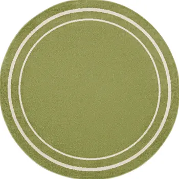 4' Green And Ivory Round Indoor Outdoor Area Rug