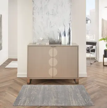 2' X 4' Gray And Beige Abstract Indoor Outdoor Area Rug