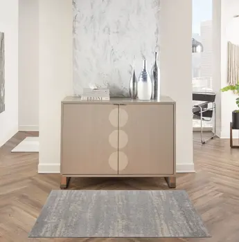 3' X 5' Gray And Beige Abstract Indoor Outdoor Area Rug