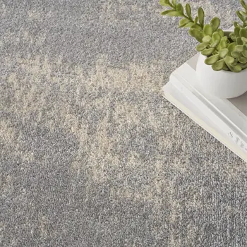 6' Gray And Beige Round Abstract Indoor Outdoor Area Rug