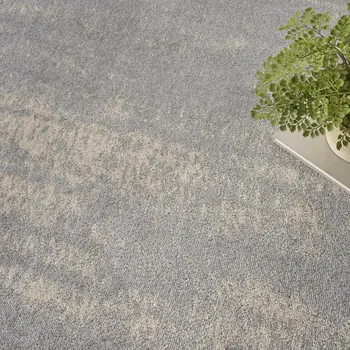 5' Gray And Beige Square Abstract Indoor Outdoor Area Rug
