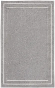 2' X 4' Gray And Ivory Indoor Outdoor Area Rug