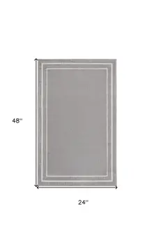 2' X 4' Gray And Ivory Indoor Outdoor Area Rug