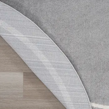 6' Gray And Ivory Round Indoor Outdoor Area Rug