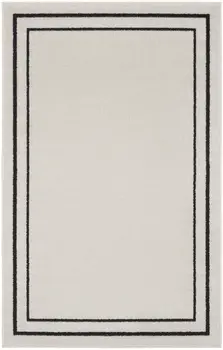 3' X 5' Ivory And Black Indoor Outdoor Area Rug