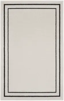 3' X 5' Ivory And Black Indoor Outdoor Area Rug