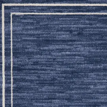 2' X 4' Navy Blue And Ivory Indoor Outdoor Area Rug