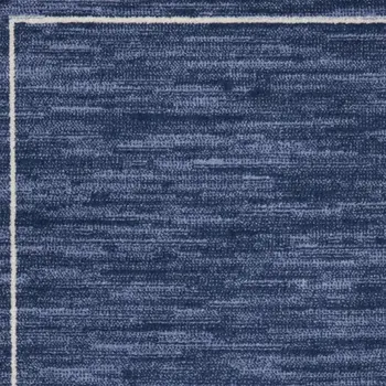 3' X 5' Navy Blue And Ivory Indoor Outdoor Area Rug