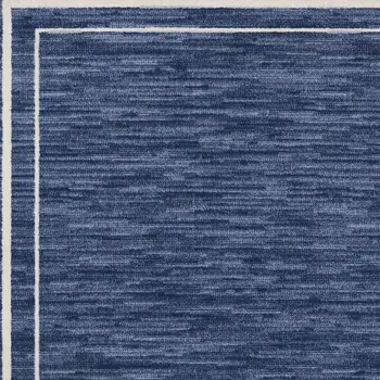 5' Navy Blue And Ivory Square Indoor Outdoor Area Rug