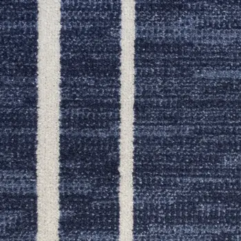 5' Navy Blue And Ivory Square Indoor Outdoor Area Rug
