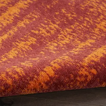 3' X 5' Red And Orange Abstract Indoor Outdoor Area Rug