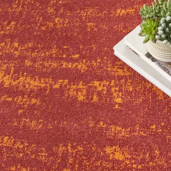 4' Red And Orange Round Abstract Indoor Outdoor Area Rug