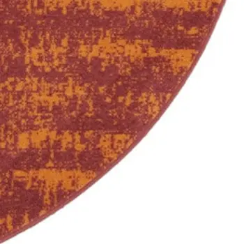 6' Red And Orange Round Abstract Indoor Outdoor Area Rug