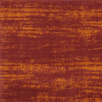 5' Red And Orange Square Abstract Indoor Outdoor Area Rug