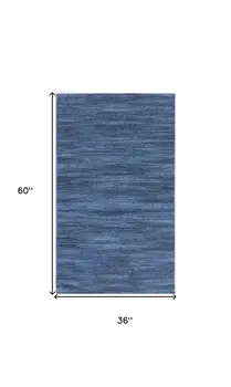 3' X 5' Blue Abstract Power Loom Washable Non Skid Area Rug