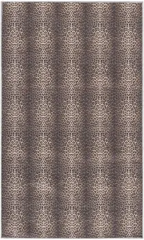 3' X 5' Yellow and Brown Leopard Print Power Loom Washable Non Skid Area Rug
