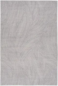 4' X 6' Gray and Ivory Abstract Power Loom Washable Non Skid Area Rug