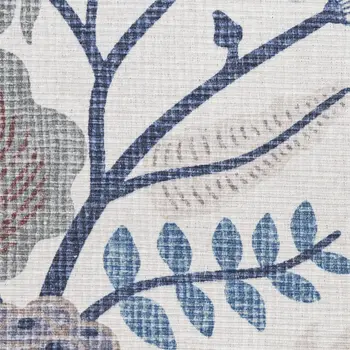 4' X 6' Ivory and Blue Floral Power Loom Washable Non Skid Area Rug